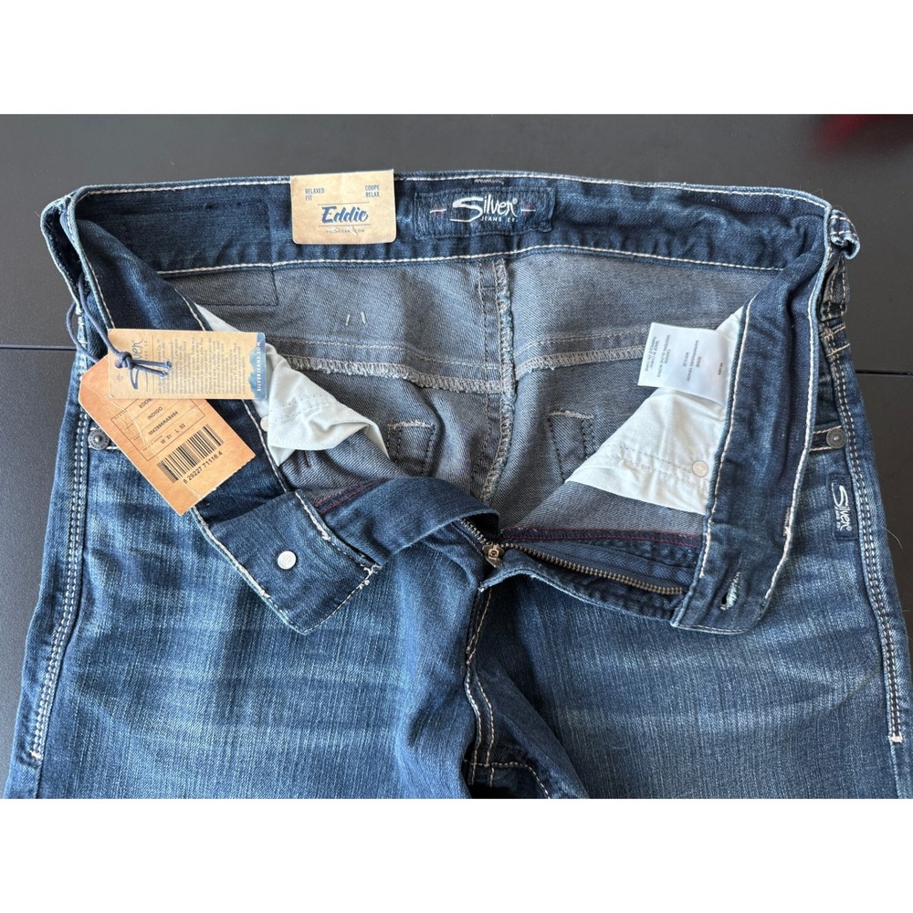 Silver Jeans Co Eddie Relaxed Tapered Leg Jeans Mens 31x32 Dark Wash New NWT - Picture 15 of 16